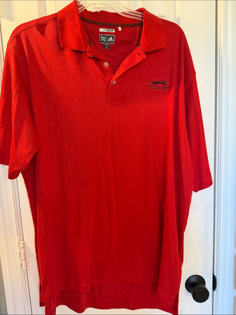 adidas Men’s Red Polo with Embroidered Chest Logo XXL